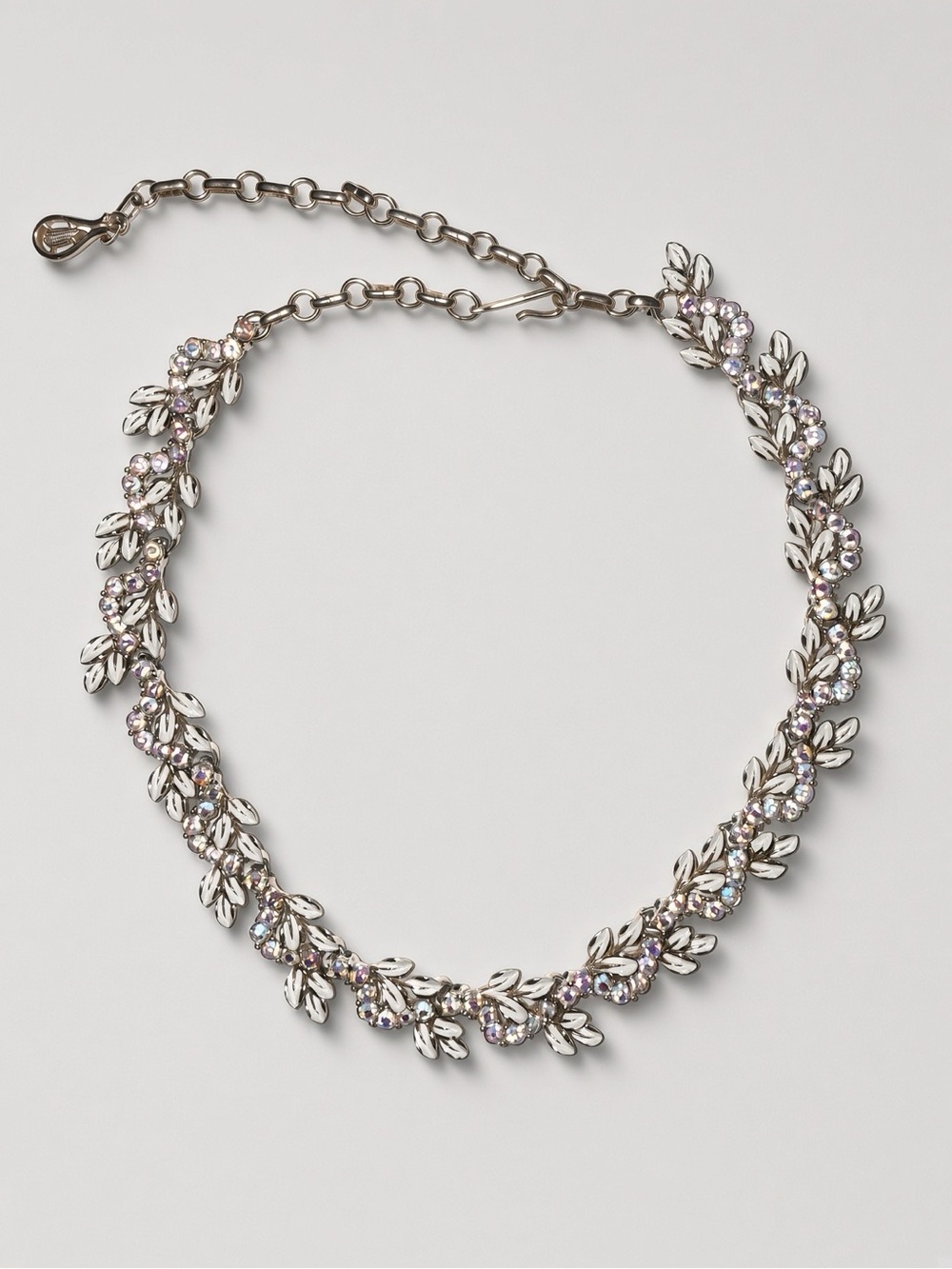 CORO Leaf Silver-Tone Choker Necklace